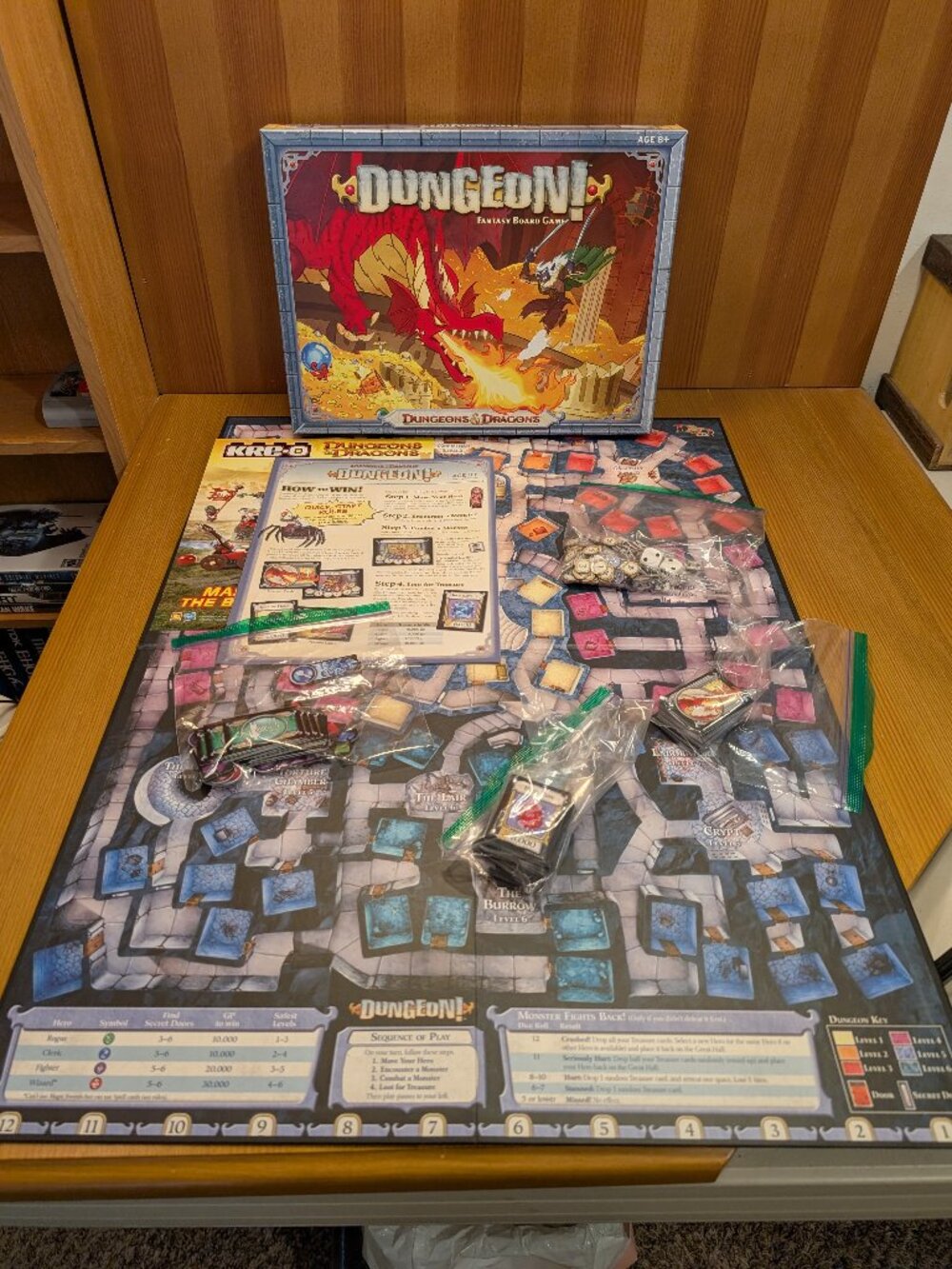 Dungeon! Fantasy Board Game D&D Wizards of the Coast WOTC 2014 Complete - EUC